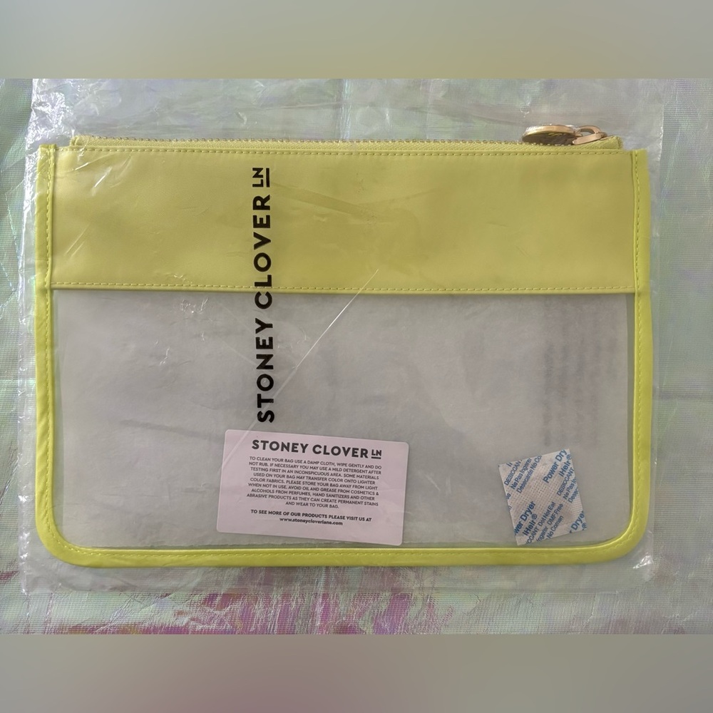 🍋‍🟩 Stoney Clover Lane Lime clear flat pouch 🍋‍🟩